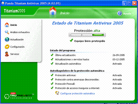Firewall del Panda Titanium 2005