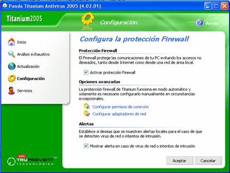 Firewall del Panda Titanium 2005