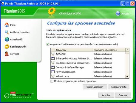 Firewall del Panda Titanium 2005