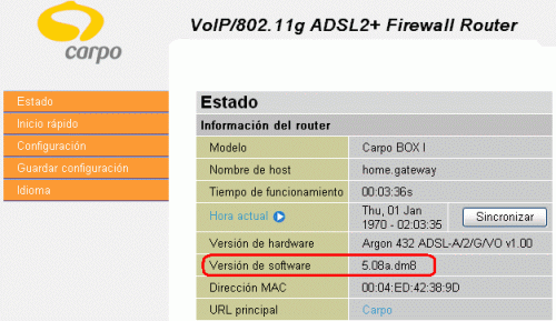 Actualizar Firmware Router Carpobox I