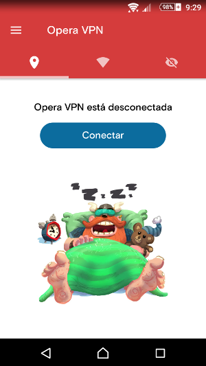 Opera VPN inactiva