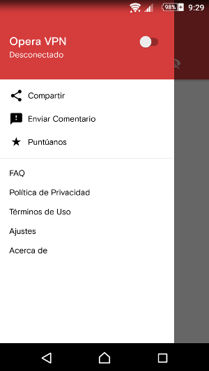 Switch de activación de la VPN