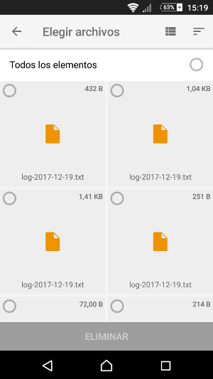 El asistente para la eliminación de archivos de una carpeta