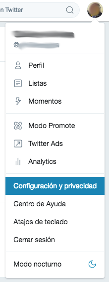 Acceso al menú de configuración para dar de alta nuestro número de móvil