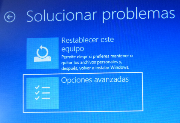 "Opciones avanzadas"