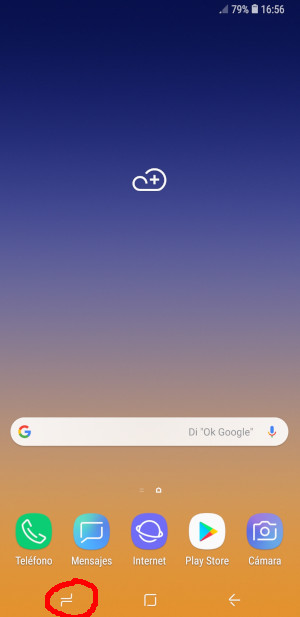 Botón que nos da acceso al listado de apps abiertas