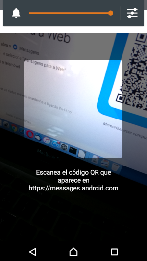 Interfaz de escaneado del código QR