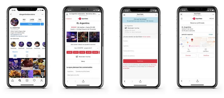 La app de OpenTable