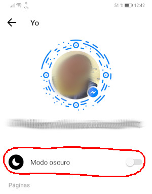 Activación del modo oscuro