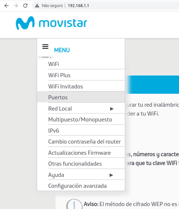 como abrir puertos en router movistar