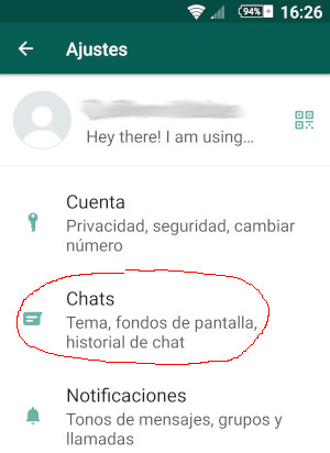 Opción Chats