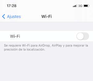 Wi-Fi desactivada